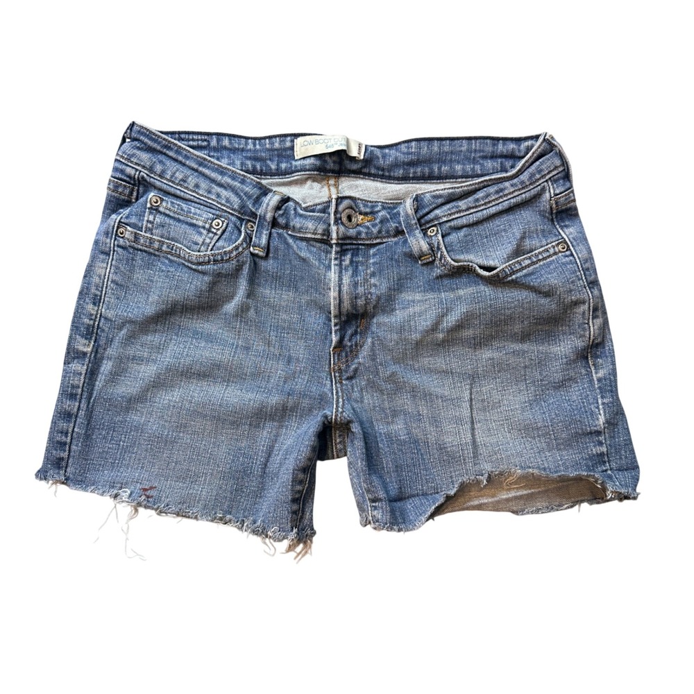 Vintage Levi's 545 Jean Shorts Womens 8 Medium Blue Low Boot Cut Raw Hem Cut Off